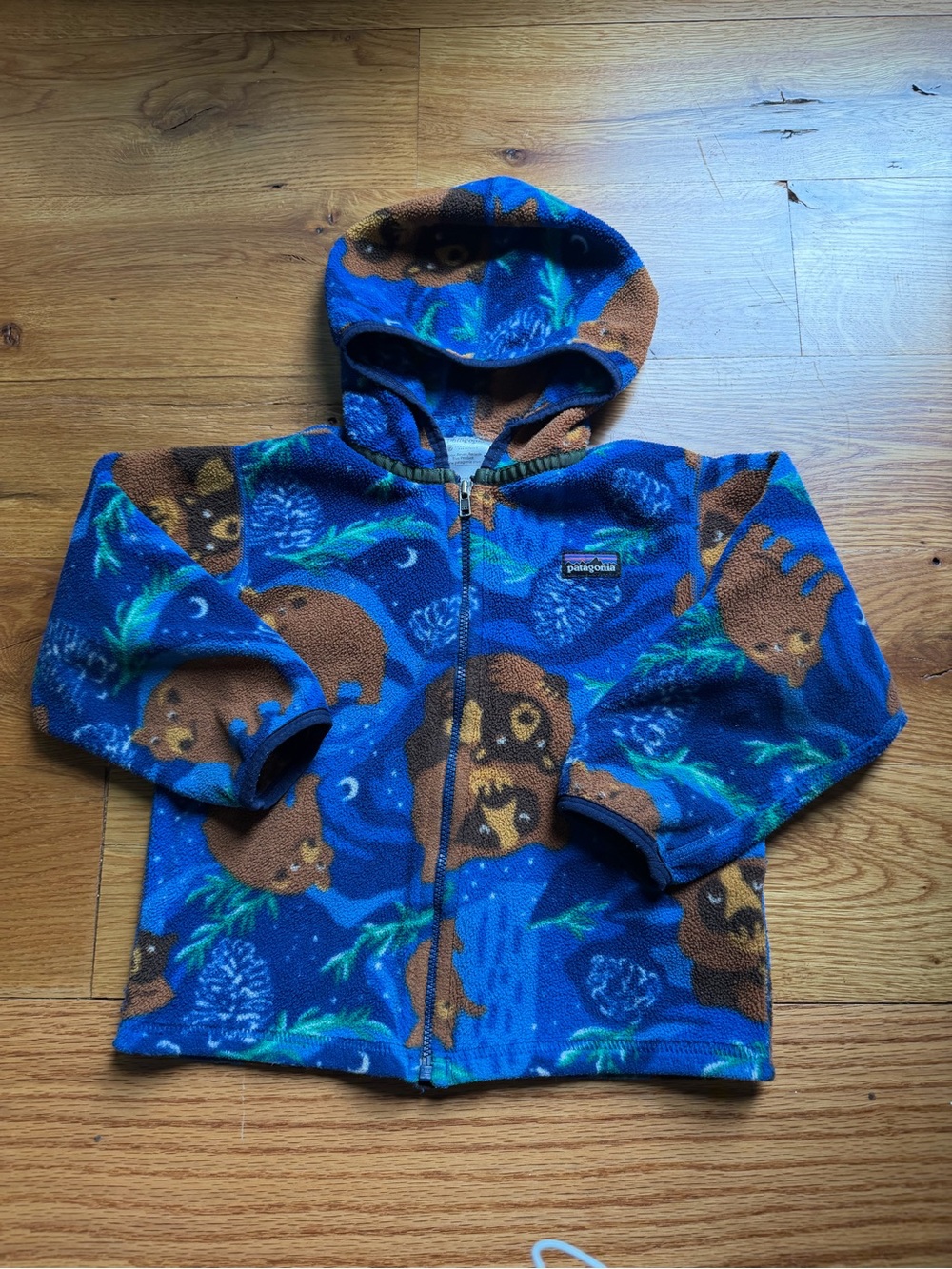 Patagonia Kids Blue Bear-Print Zip Hoodie 3T 💙